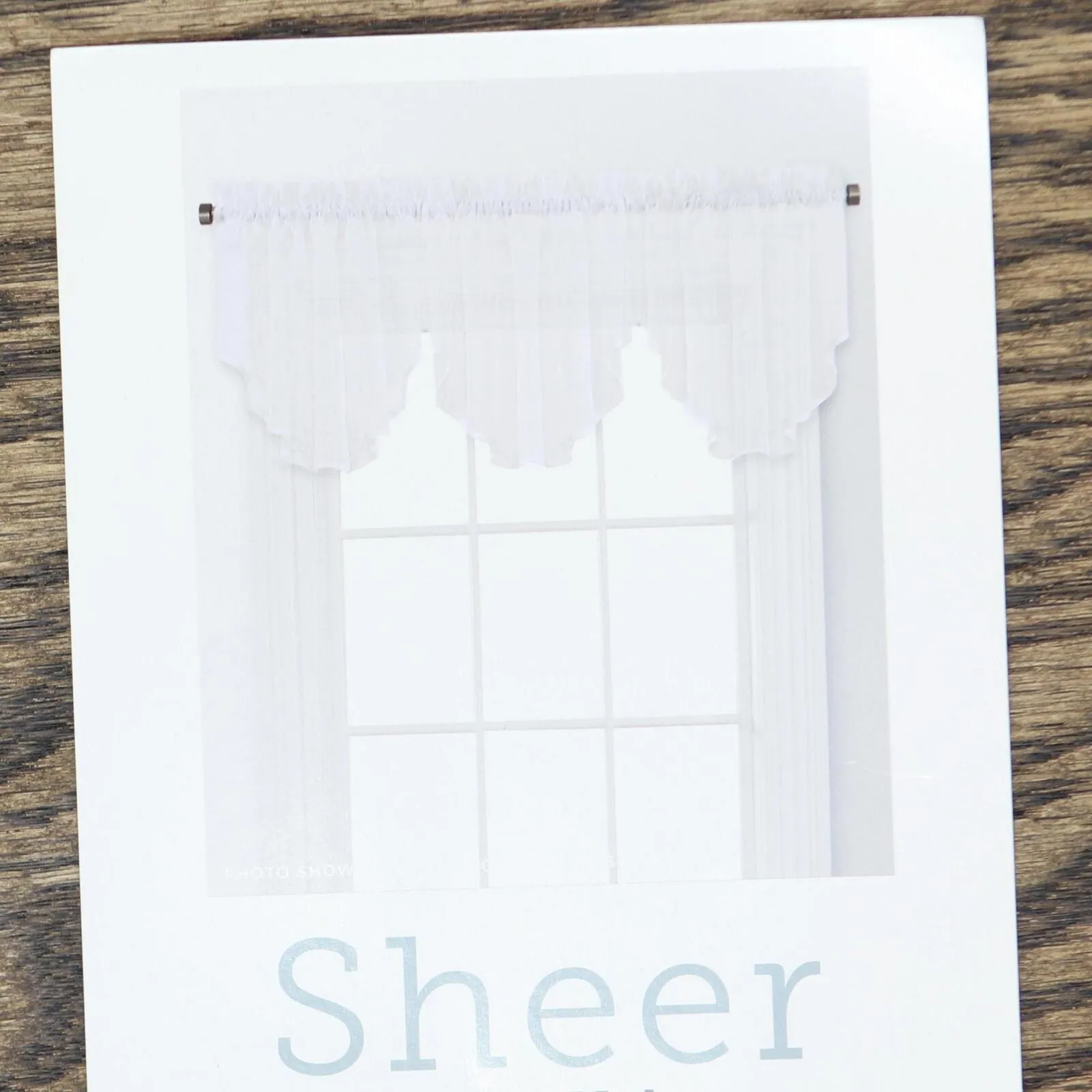 Regal Home Voile Solid Rod Pocket Ascot Valance Ivory White 54" x 20"