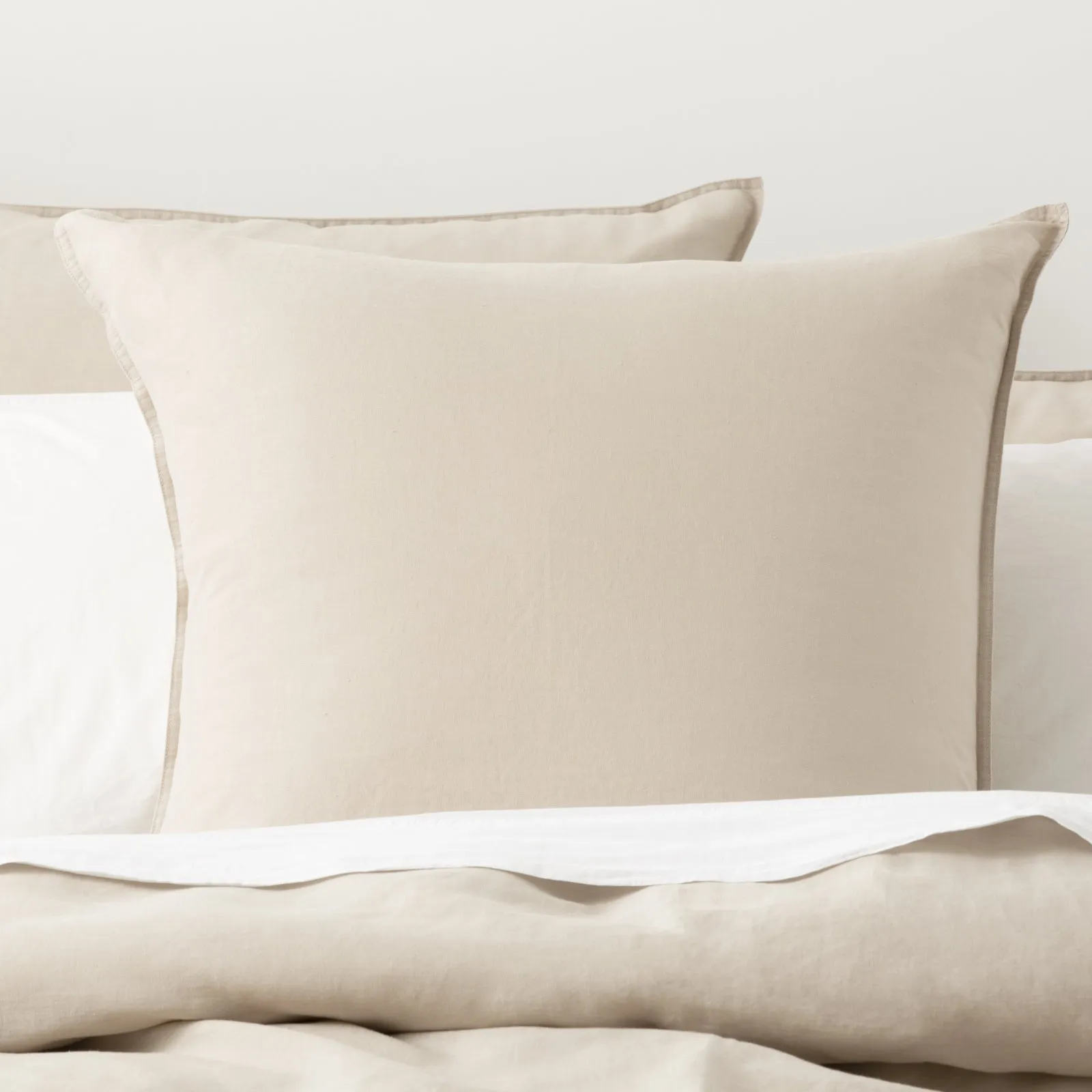 Renee Taylor Cavallo Stone washed 100% Linen Quilt Cover Set - Natural