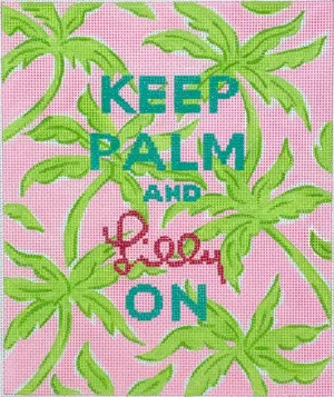 SS-236 “Keep Palm & Lilly On” – Palm Trees – turquoise, hot pink & limes on light pink