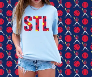 STL Stars Light Blue Graphic Tee