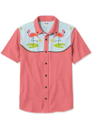 Succubus Gents Atomic Flamingo Shirt Pink