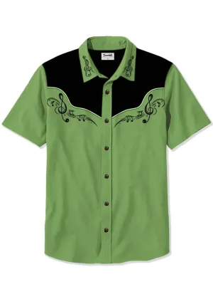 Succubus Gents Sheet Music Shirt Green