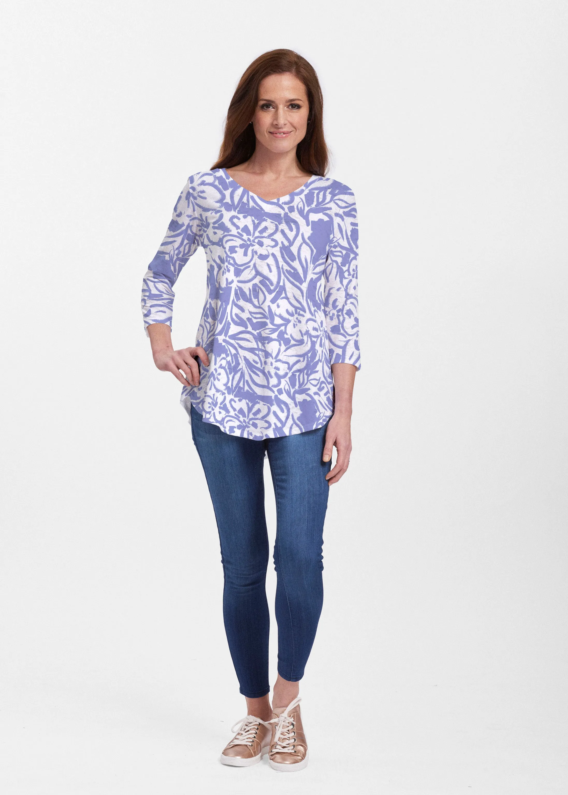 Summer Breeze Perri (8164) ~ V-neck Flowy Tunic