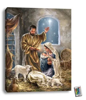 The King is Born Illuminated Canvas Print (18" x 24")