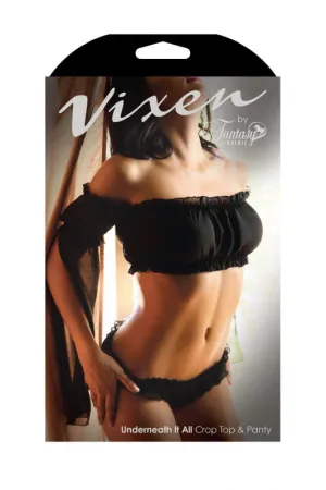 Underneath It All Crop Top & Panty - Queen Size