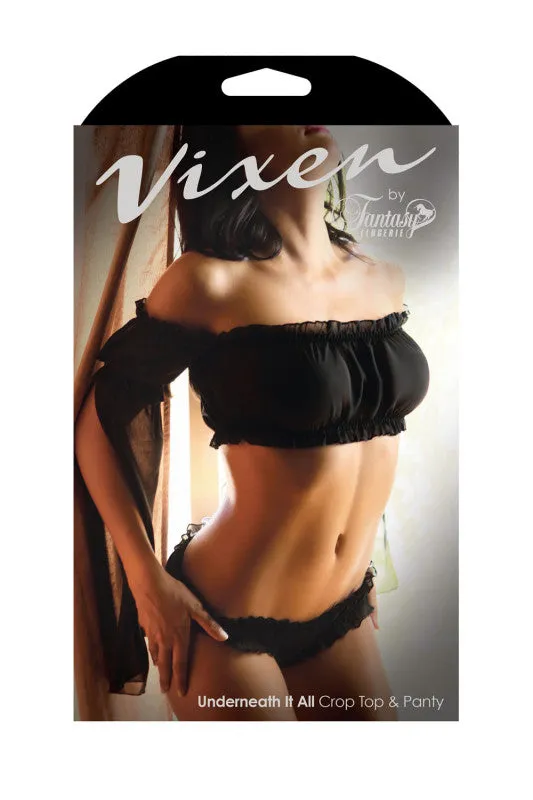 Underneath It All Crop Top & Panty - Queen Size