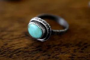 XKingman Turquoise Ring - Turquoise Ring - Sterling Silver - Tree Bark - Woodland Ring - Something Blue - Woodland Wedding