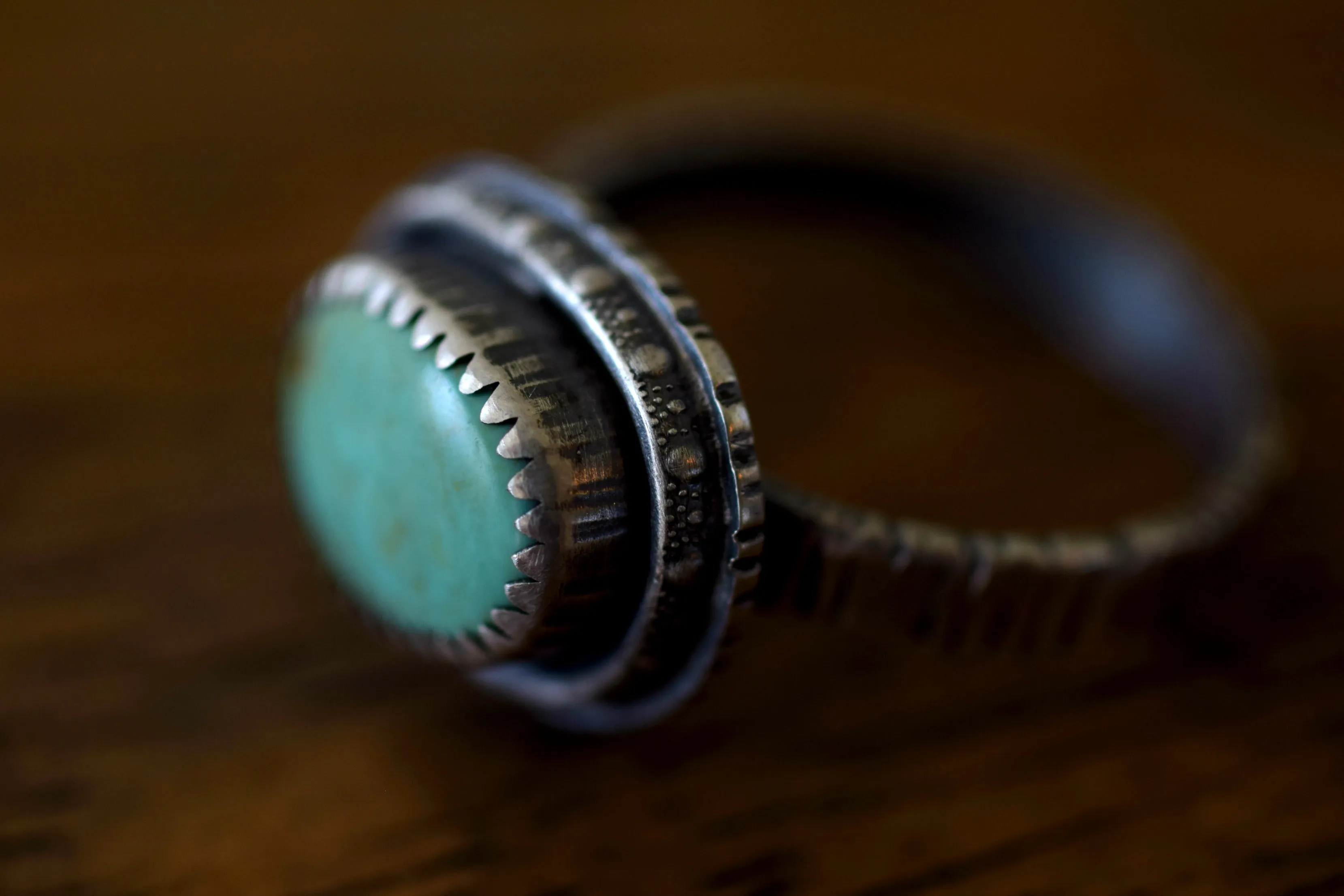 XKingman Turquoise Ring - Turquoise Ring - Sterling Silver - Tree Bark - Woodland Ring - Something Blue - Woodland Wedding