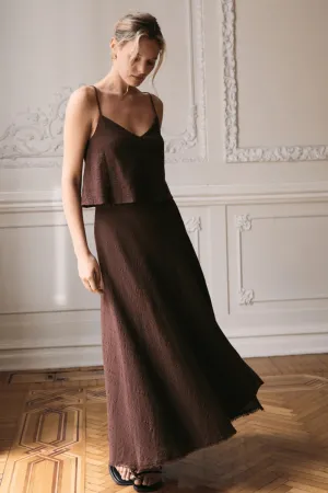 Z Supply: Salerno Wrap Midi Skirt in Lava Rock