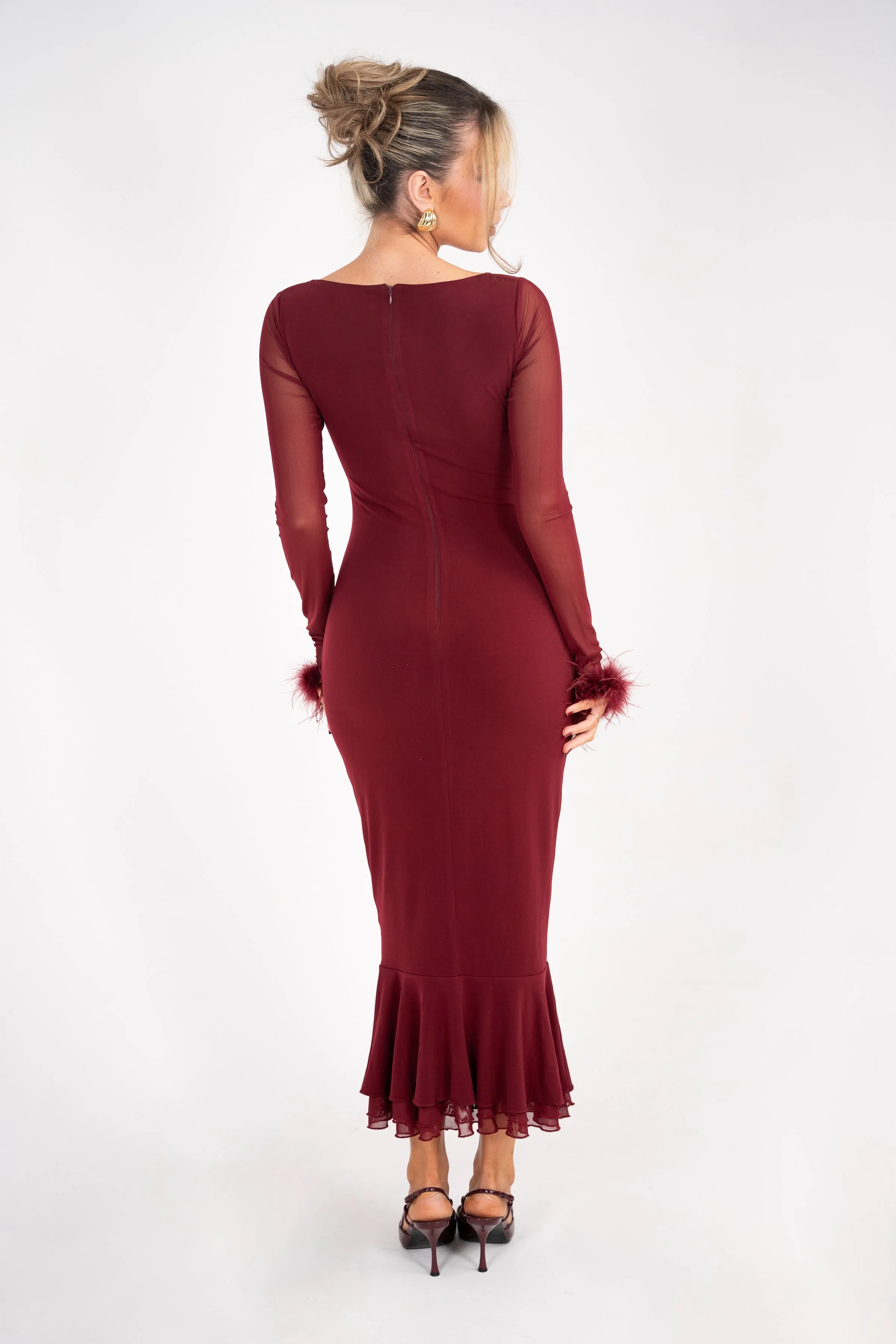 Zerina Maroon Dress