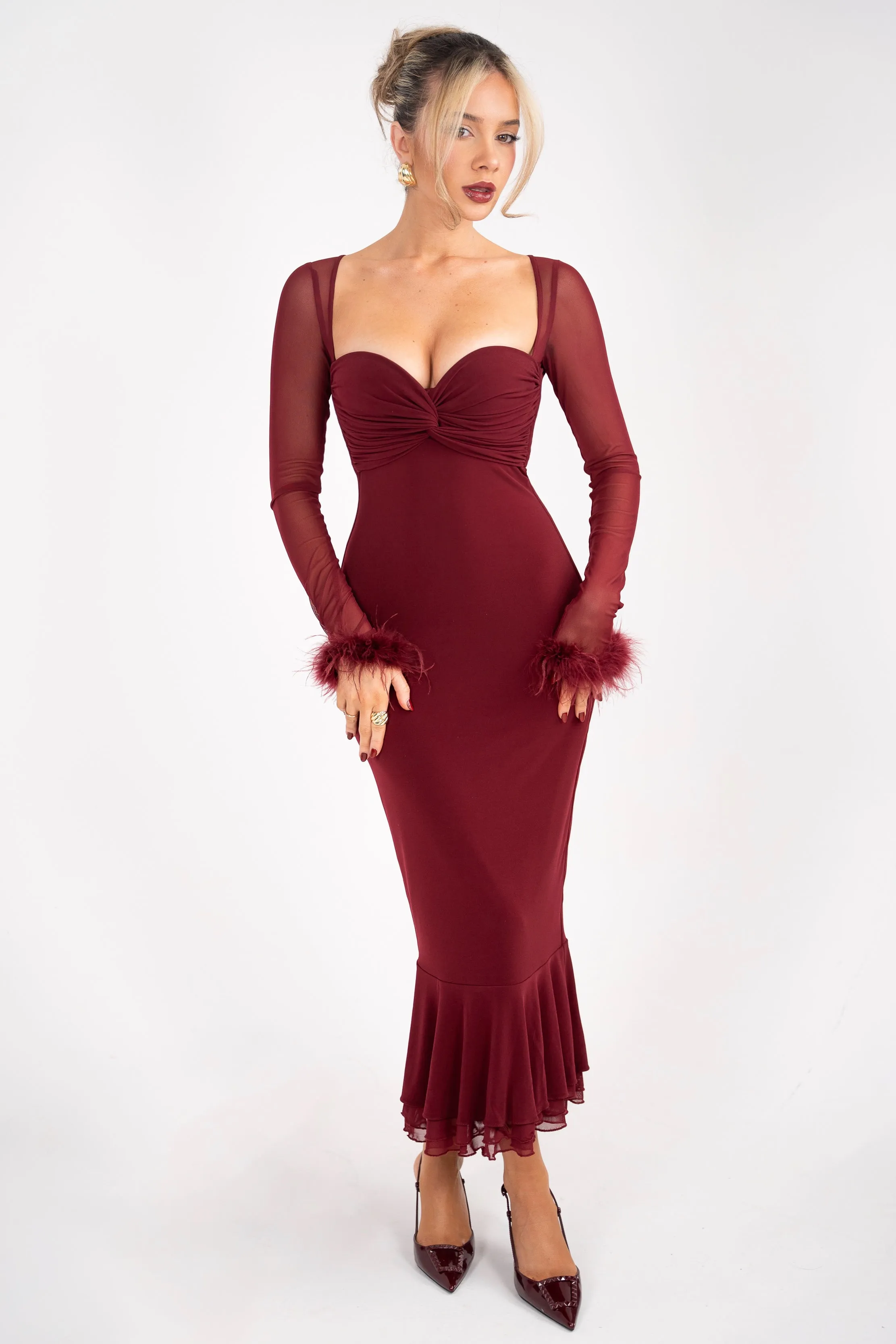 Zerina Maroon Dress
